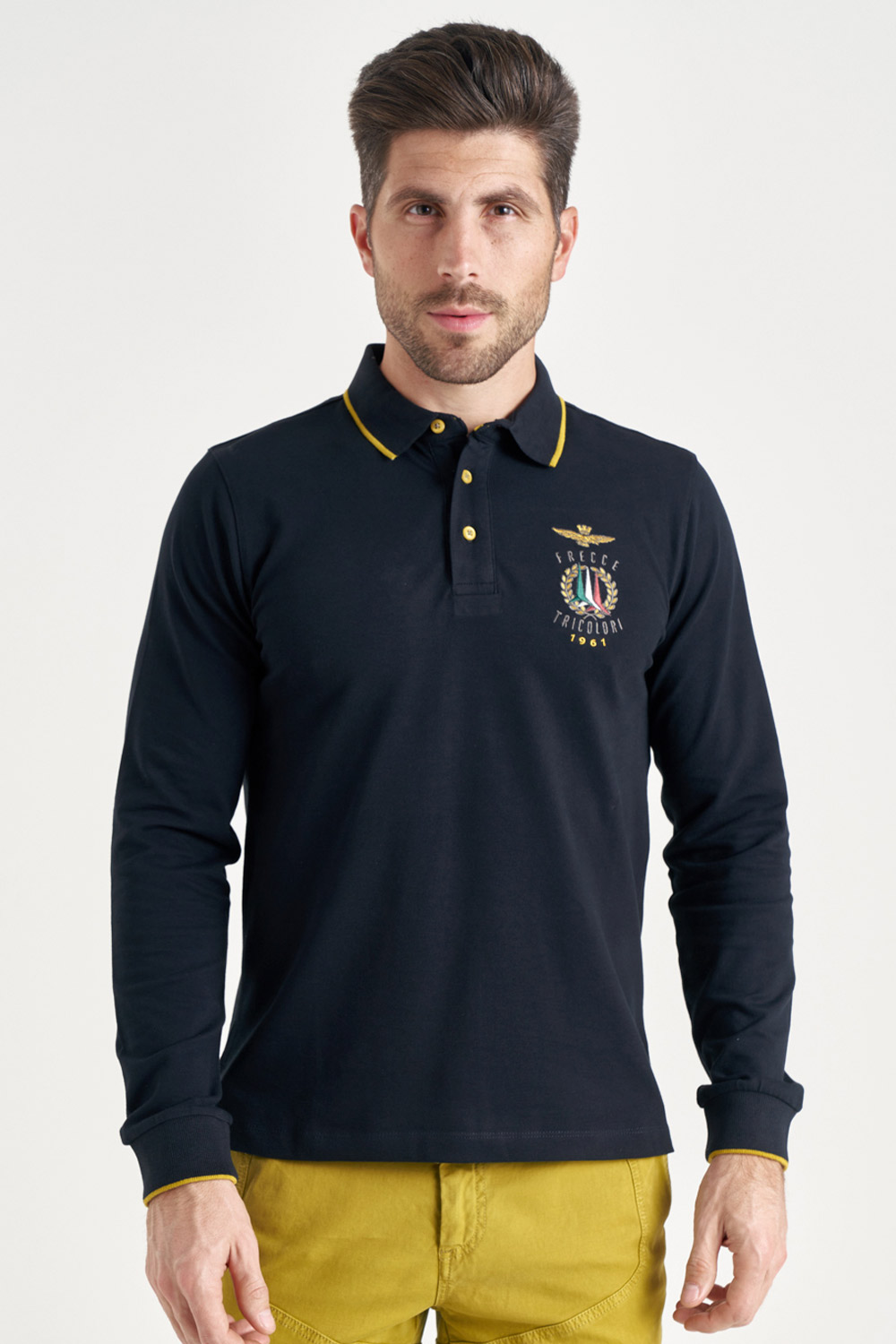

Темно-синий лонгслив поло Aeronautica Militare 4428 XXL