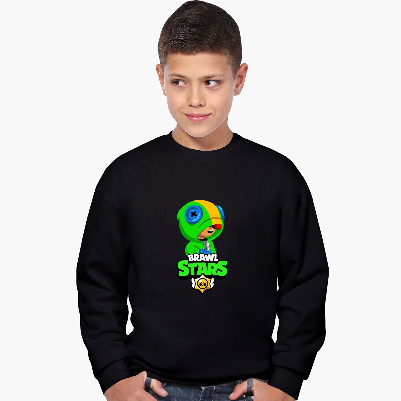 

Свитшот для мальчиков Бравл Старс Леон Зеленый (Brawl Stars Leon) (9509-1015) 134-140 см Черный