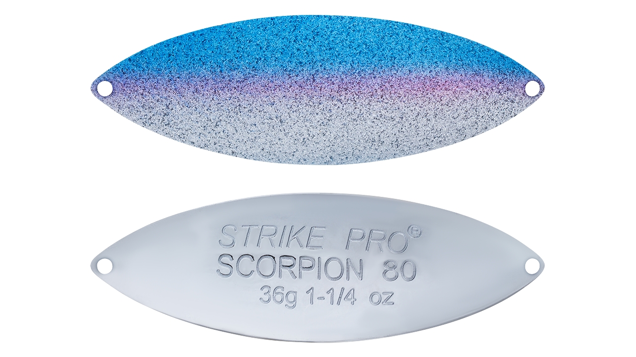 

Блесна колеблющаяся Strike Pro Scorpion Treble 70H, 70 мм, 28 гр, Тройник, (ST-08B2#A195-CP) (96199)