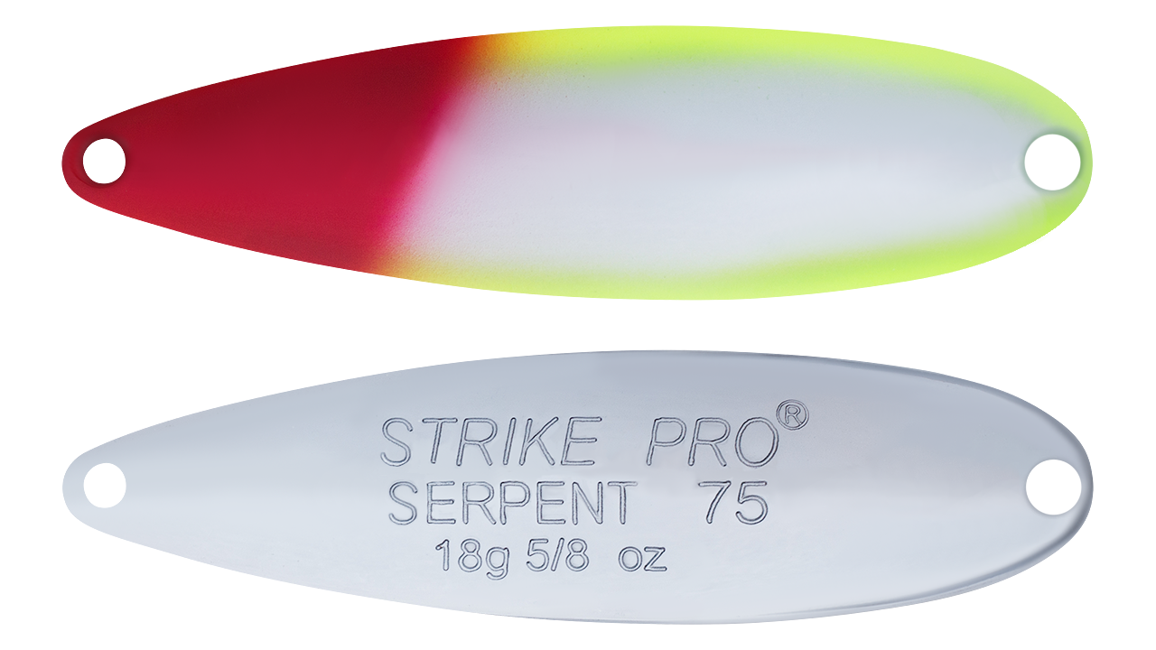 

Блесна колеблющаяся Strike Pro Serpent Double 75M, 75 мм, 18 гр, Двойник-незацепляйка, (ST-010BD#X10E-CP) (96256)