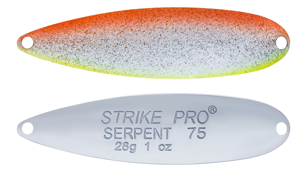 

Блесна колеблющаяся Strike Pro Serpent Treble 65H, 65 мм, 18 гр, Тройник, (ST-010A1#A197-CP) (96222)