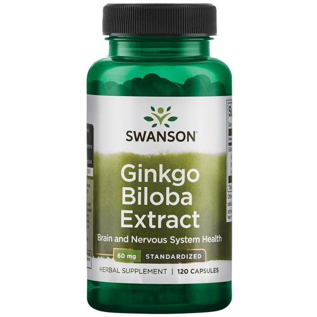 

Экстракт гинкго билоба - стандартизированный. Ginkgo Biloba Extract - Standardized, Swanson, 60 мг 120 капсул