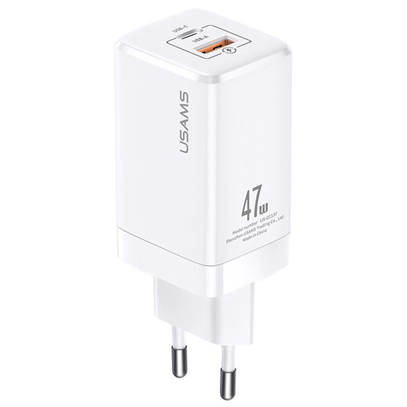 

СЗУ Usams US-CC137 T41 47W GaN PD + QC Mini Белый