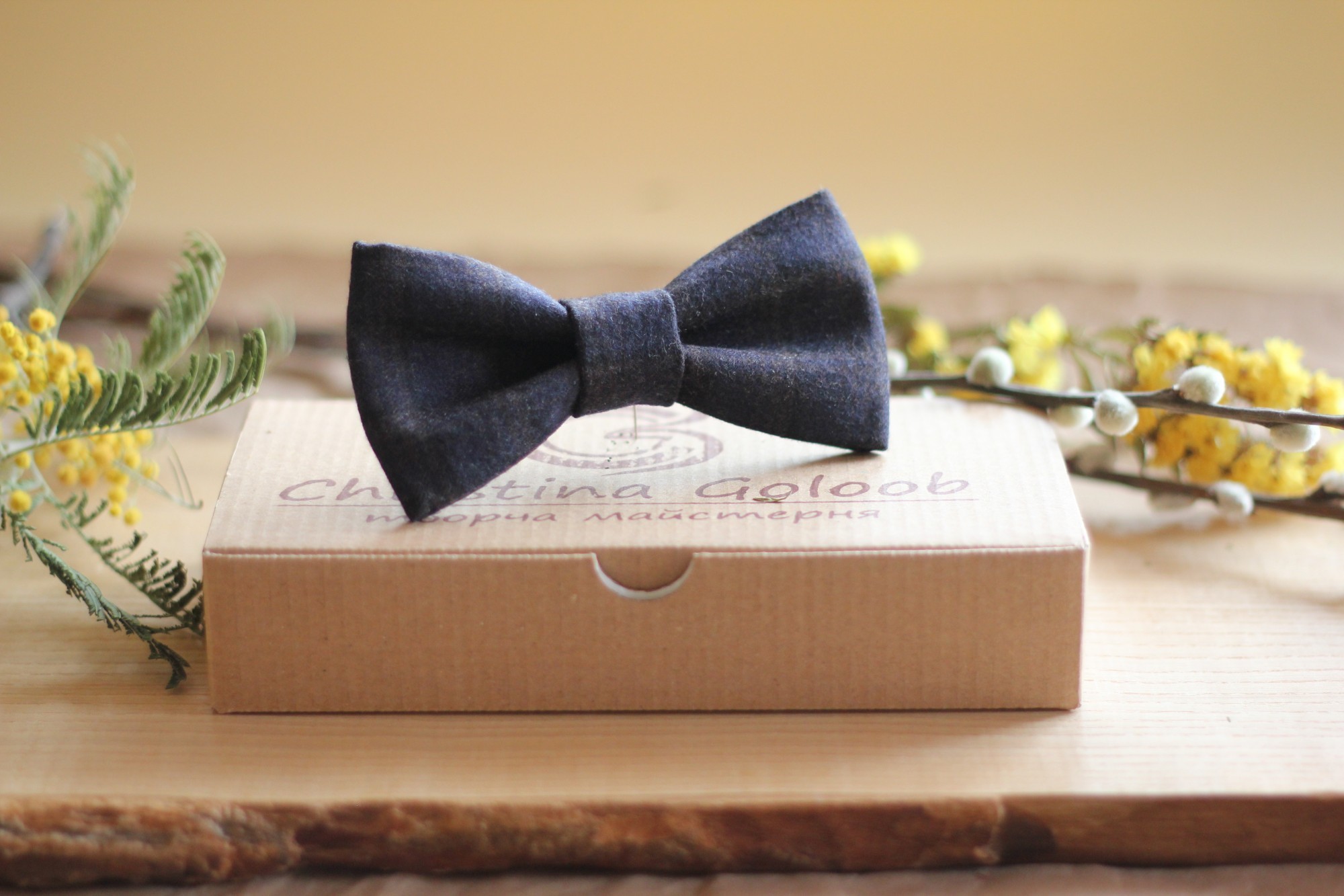 

Галстук-бабочка Christina Goloob Клетка Темно-синий