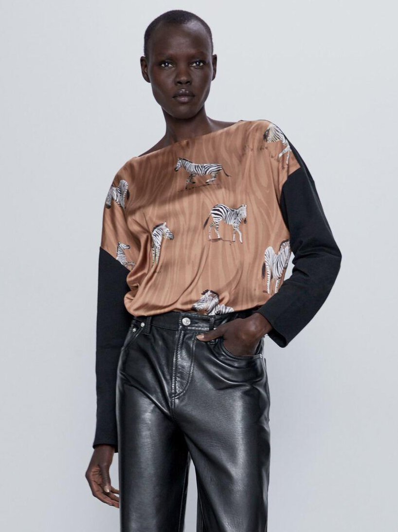 

Блузка Zara XAZ263650GVQU  Бежевая, Блузка Zara XAZ263650GVQU S Бежевая