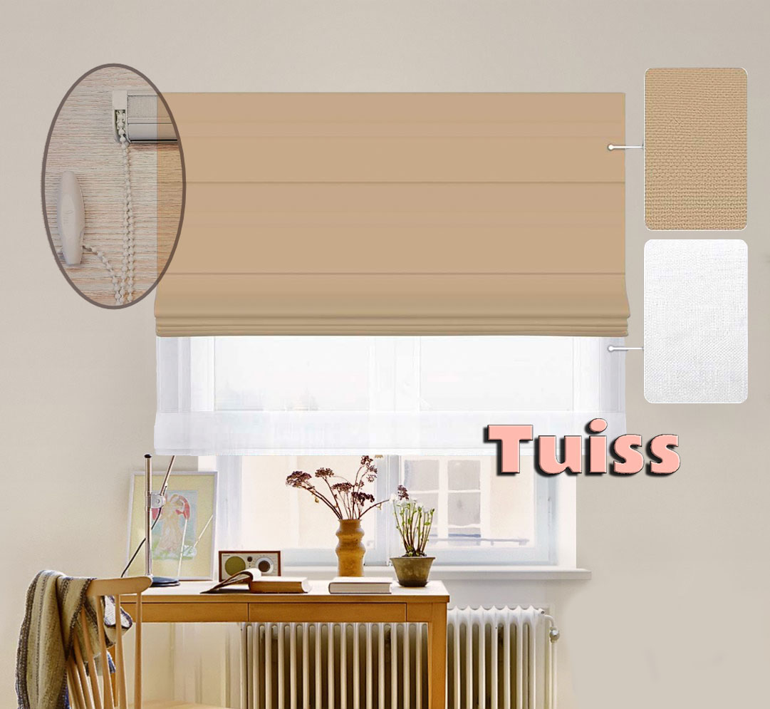 

Двойная римская штора День-Ночь ТВИН Lux Coullise InHt Джуси Велюр 200 Орех + Тюль Лён Белоснежный 80х170 см