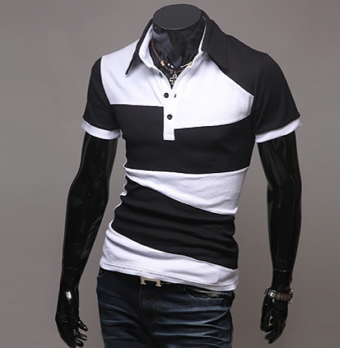 

Мужское поло Fashion Man ST00003 рS черно-белое