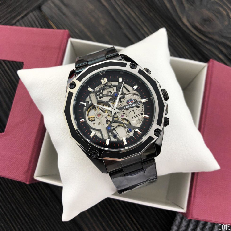 

Мужские наручные часы Forsining 8130 Silver-Black 1059-0015