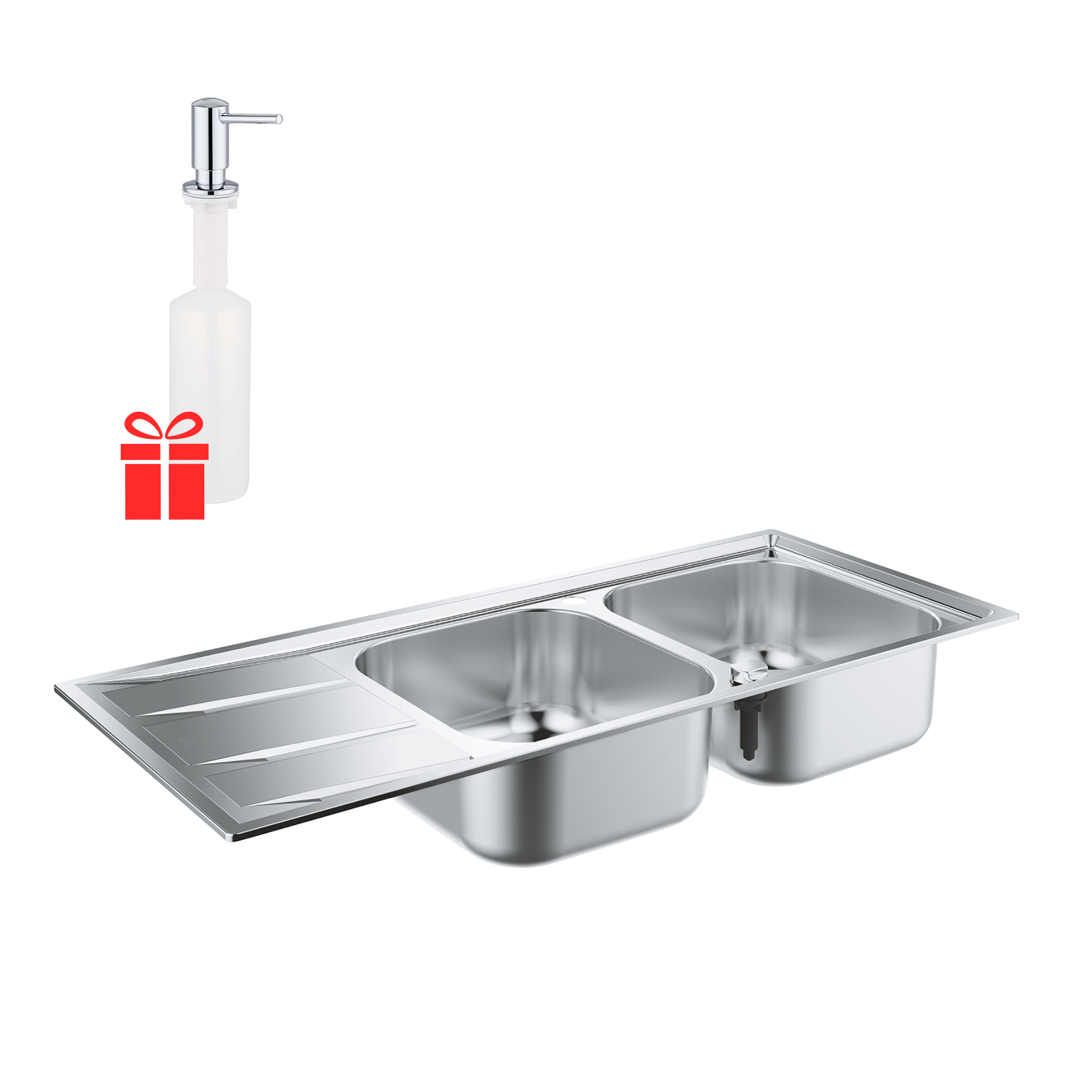 

Набор Grohe мойка кухонная K400 31587SD0 + дозатор для моющего средства Contemporary 40536000 (31587SD040536000)