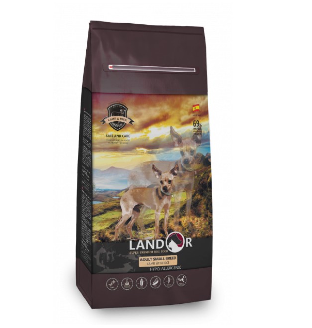 

Сухой корм для взрослых собак мелких пород Ягнёнок с рисом Landor Small Breed Lamb & Rice 15кг
