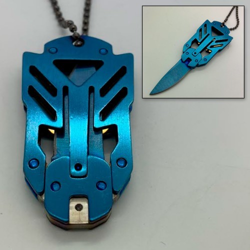 

Подвеска на шею нож трансформер Transformers Knife синий