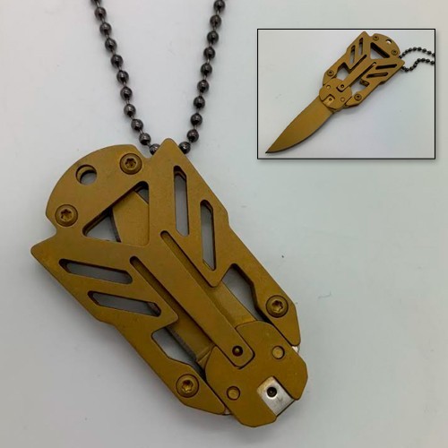 

Подвеска на шею нож трансформер Transformers Knife золотой