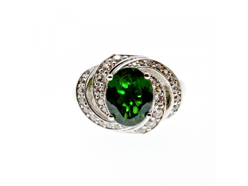 

Серебряное кольцо с изумрудом и кварцем Мечта Натуральный Sky Jewelry 002997