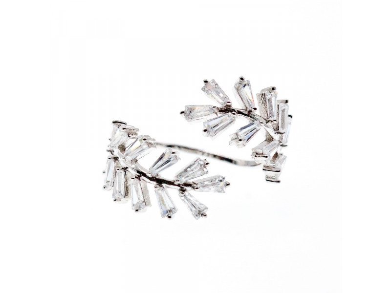 

Серебряное кольцо с фианитами Листва Sky Jewelry 003076