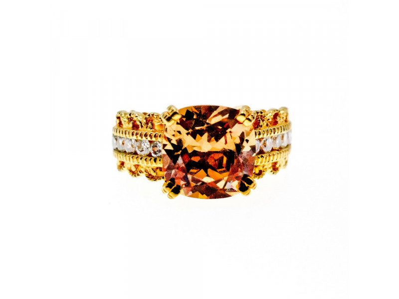 

Серебряное кольцо в позолоте с гелиодором и фианитами Желание Натуральный Sky Jewelry 003055
