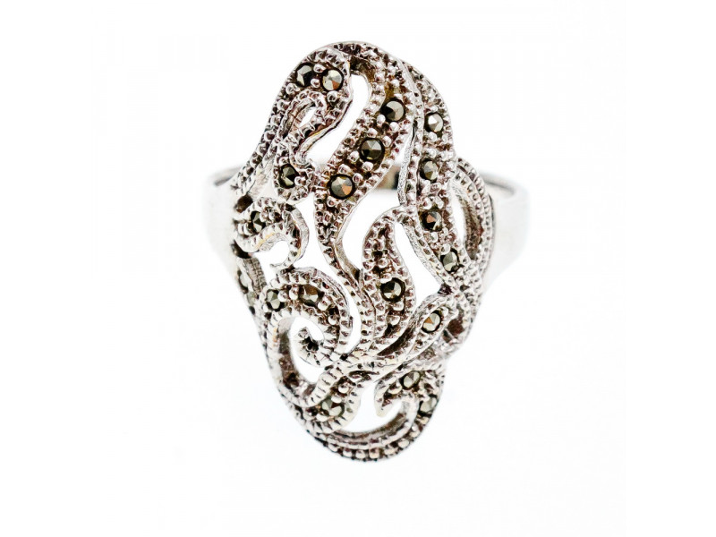 

Серебряное кольцо с марказитами Обаяние Натуральный Sky Jewelry 003197