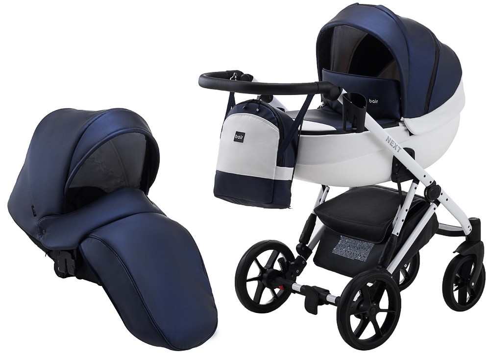 

Універсальна коляска 2 в 1 BAIR NEXT WHITE (100% шкіра) dark blue 58