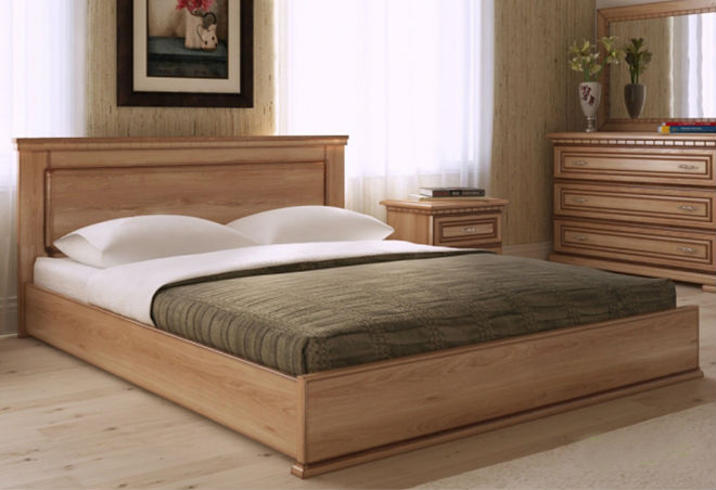 

Кровать ARTmebli Элит с П/М 180х200 К1 натуральный дуб