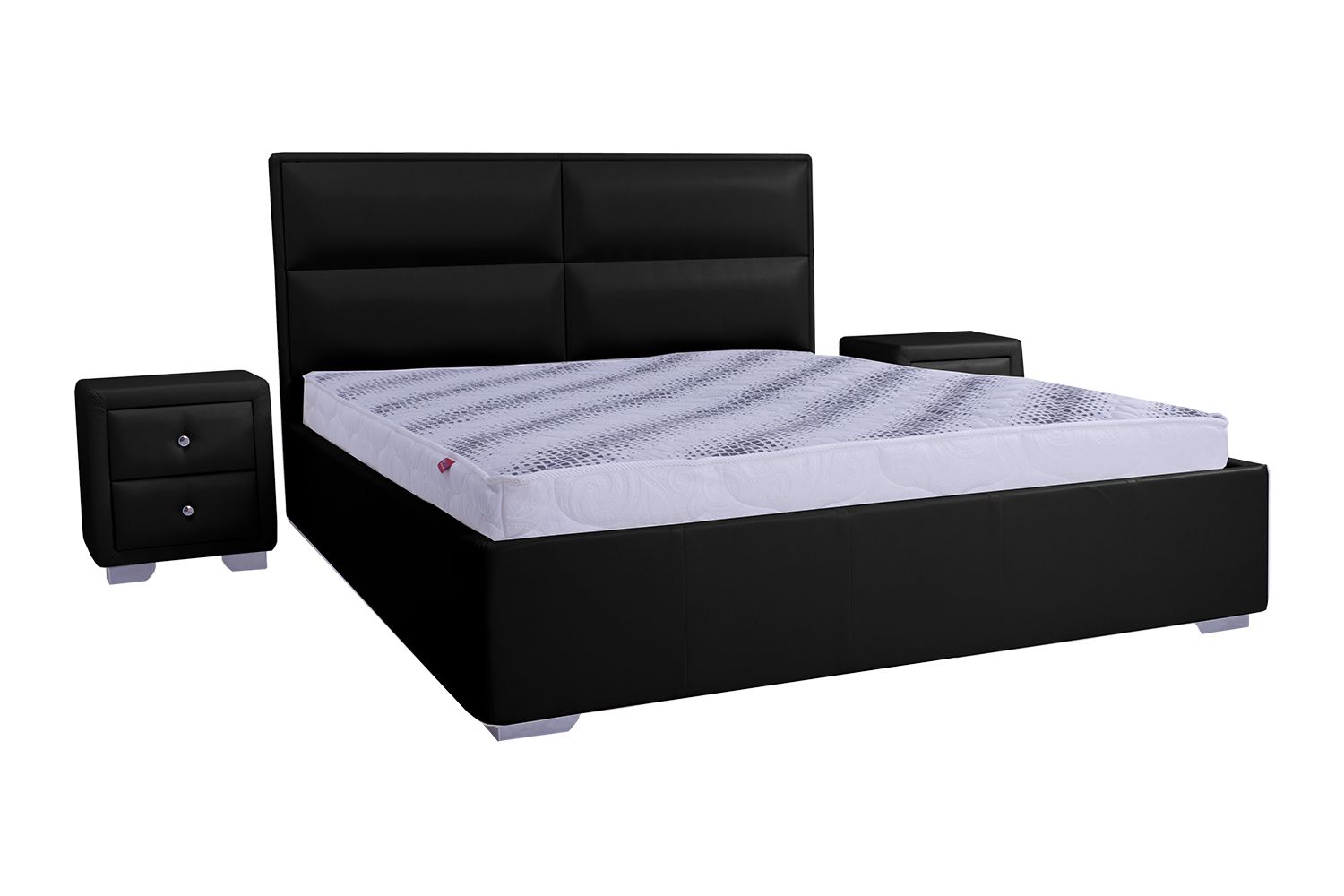 

Кровать со съемным чехлом Zevs-M Камалия (металлический каркас) Boom 24 черная 140х200