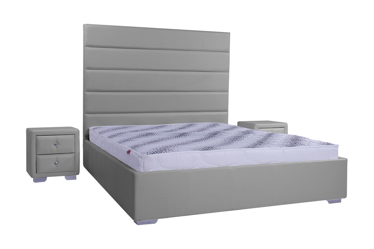 

Кровать со съемным чехлом Zevs-M Титан (деревянный каркас) Boom 22 серая 180х190