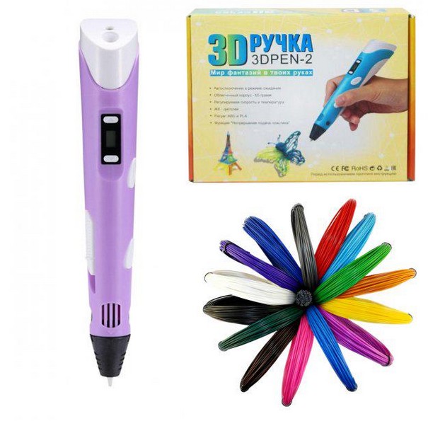 

3D Ручка 3 DPEN-2 с экраном на Подставке с Пластиком PLA