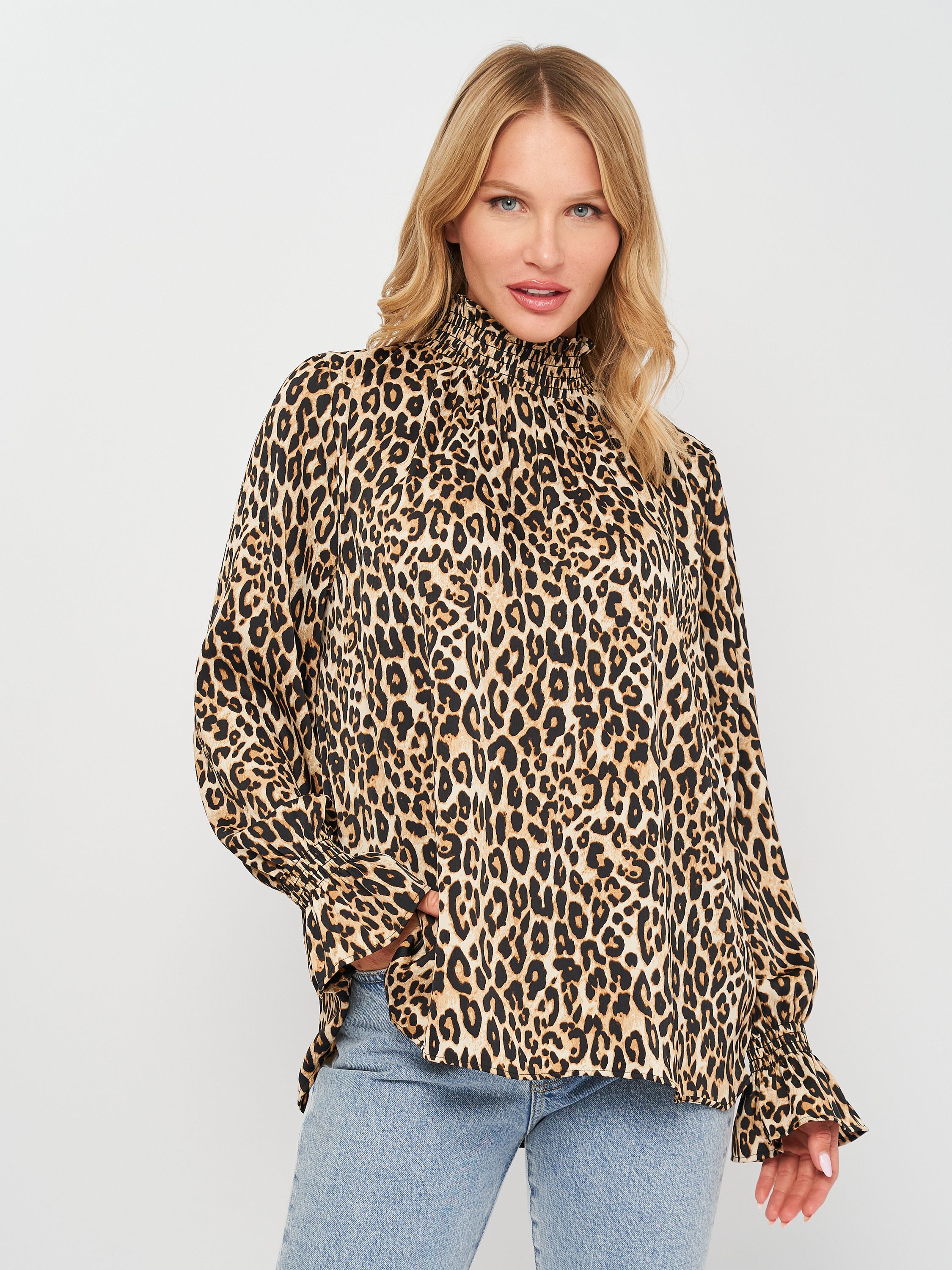 

Блузка H&M 9278992sdm M Бежевая с черным
