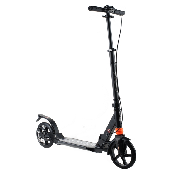 

Детский самокат Active Way SCOOTER 001PX, до 100 кг ,Abec 7 полиуретановыми колёсами , с передним и задним амортизаторами и дисковым тормозом ,Черный ОБ-008572