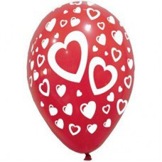 

Шар круглый Gemar Balloons в Сердечках 12" 30 см пастель ассорти красный шелкография 100шт (1434357902)