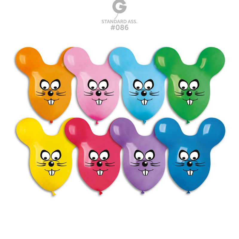 

Воздушный шар Gemar Balloons Мышь фигурная 26" 65 см ассорти 50 шт (GPF020)
