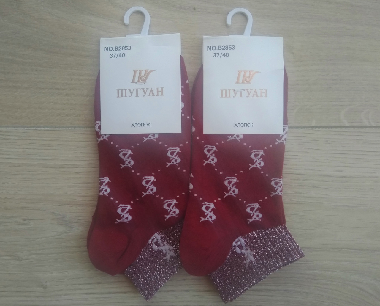 

Женские носки Шугуан с узором хлопок - красные, Женские носки Шугуан с узором хлопок 37-40 красные