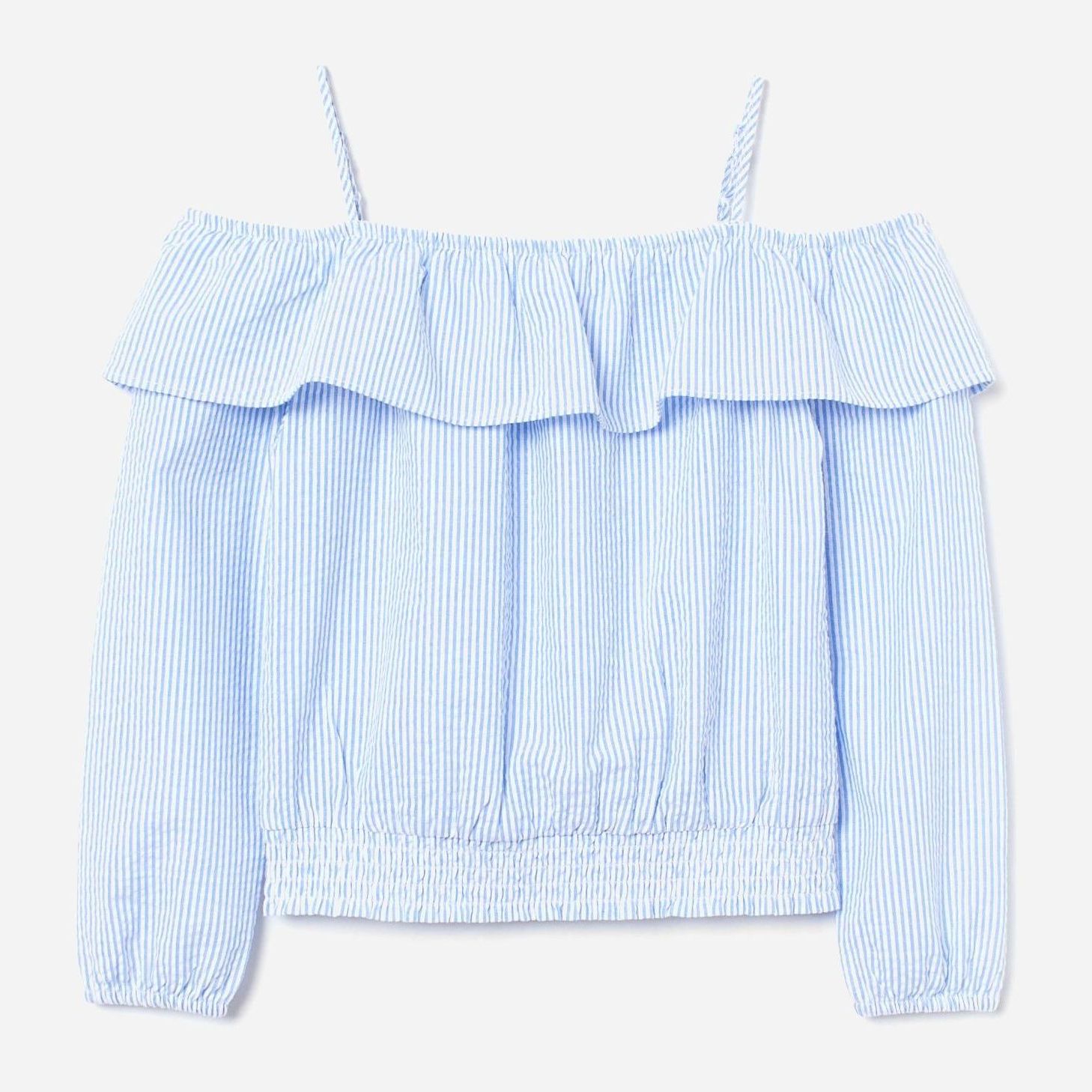 

Блуза H&M 1912-8134151 134 см Голубой/Белый Полоска