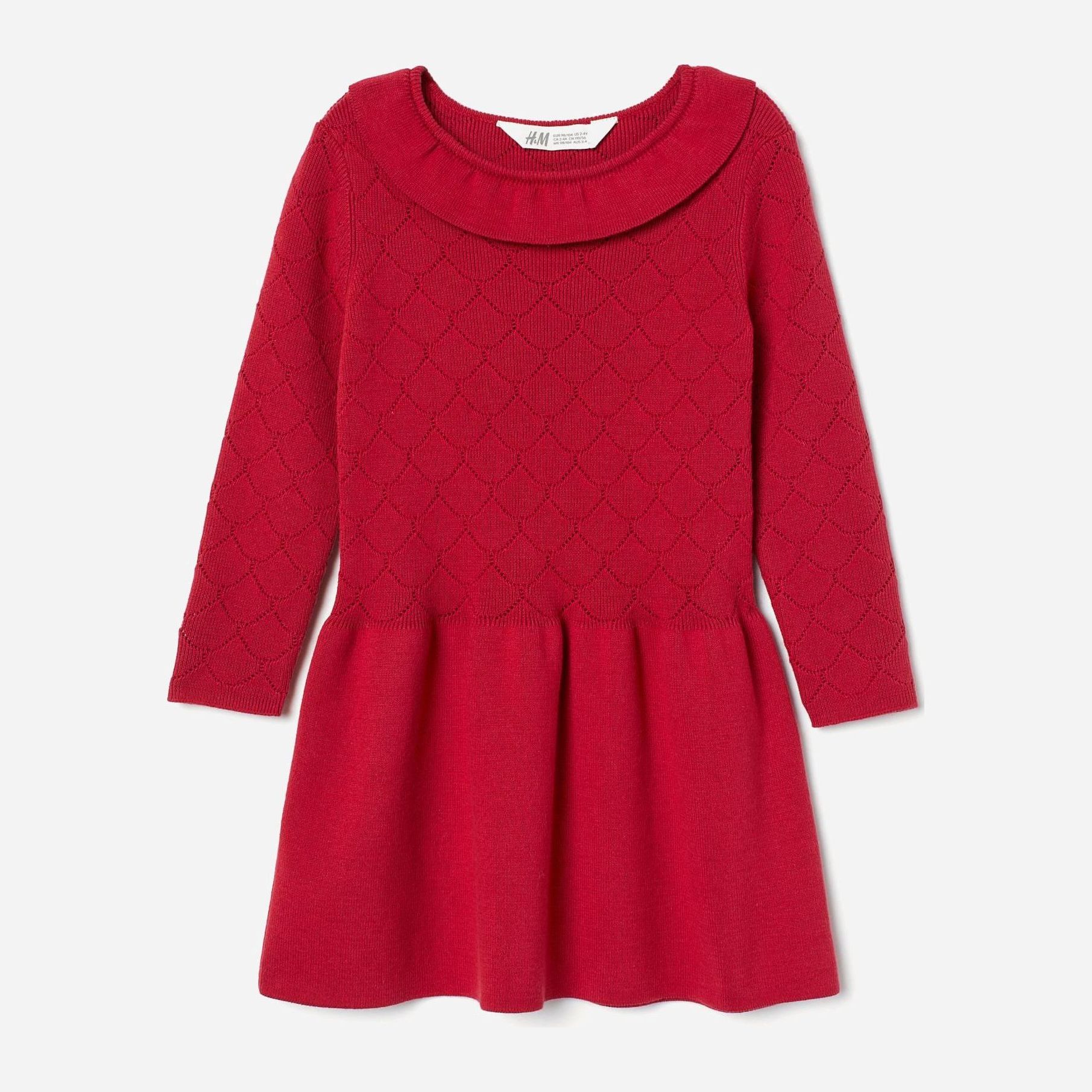 

Платье с длинными рукавами H&M 2610-8209380 134-140 см Красное