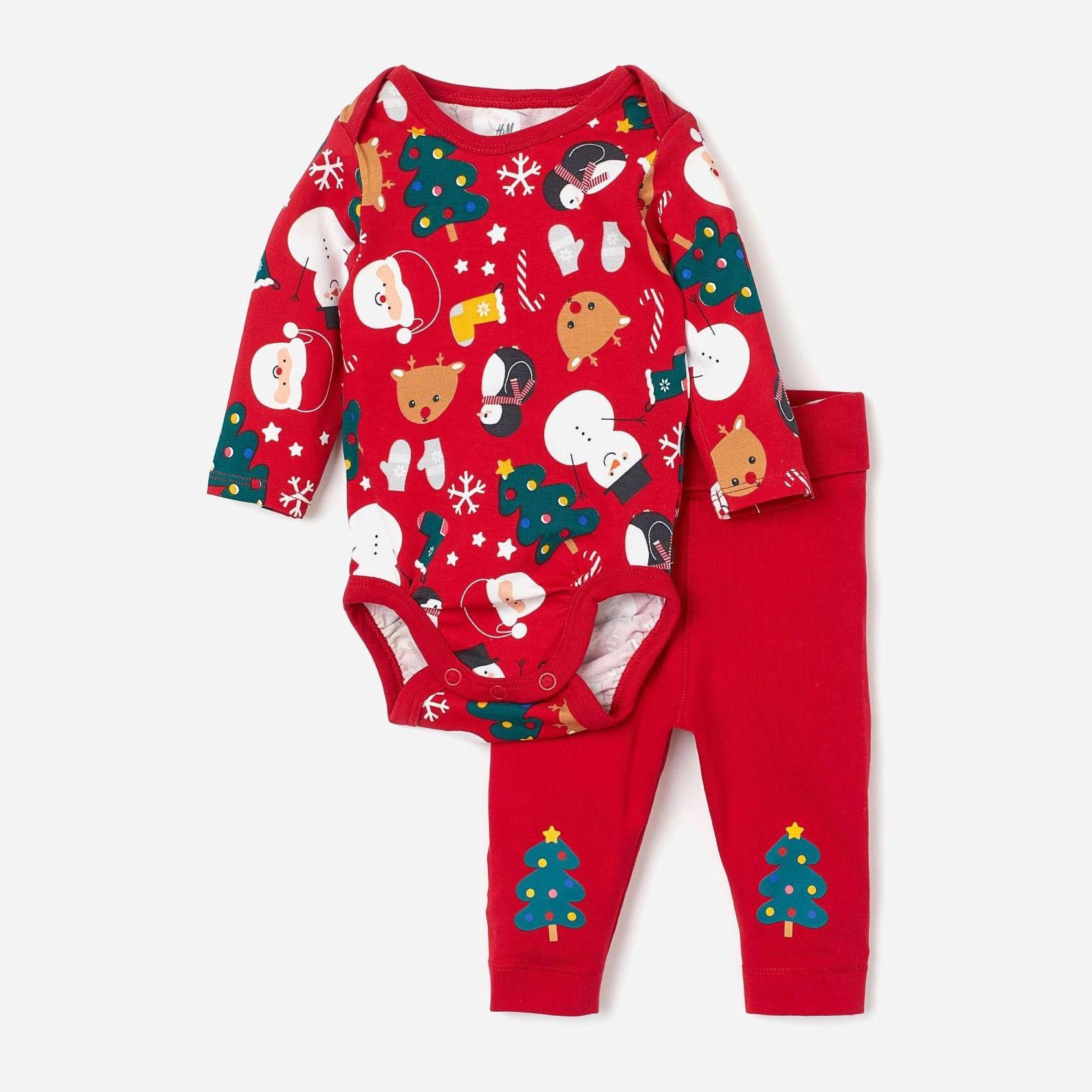 

Костюм (боди + штанишки) H&M 2610-8664822 50 см Красный/Принт