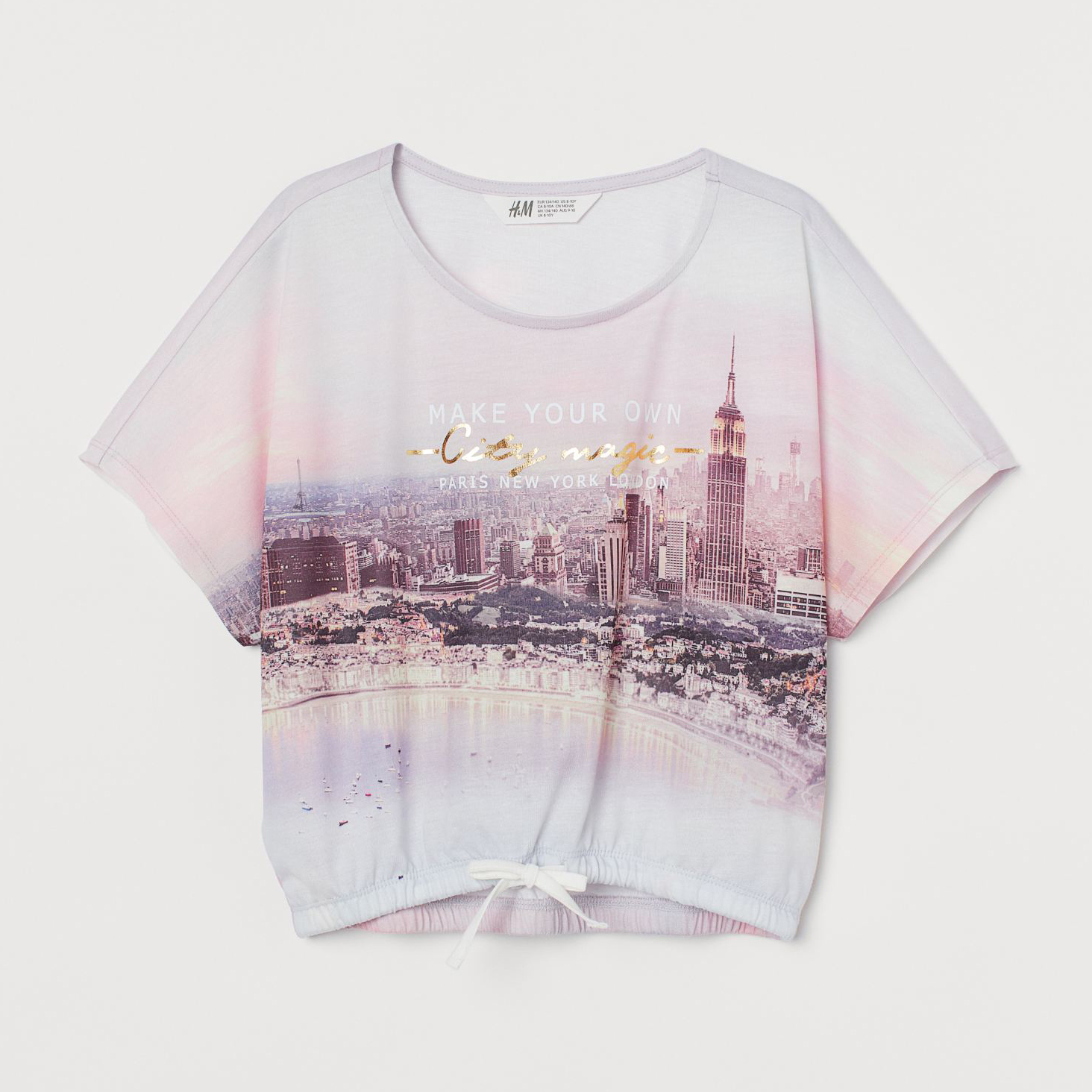 

Футболка H&M 905-8053661 170 см Бело-фиолетовая