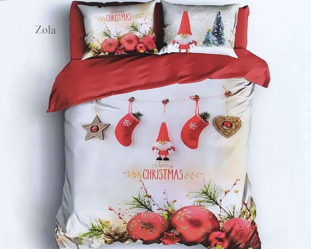 

Новогоднее постельное белье Club Cotton Turkey ранфорс 3D Zola евро
