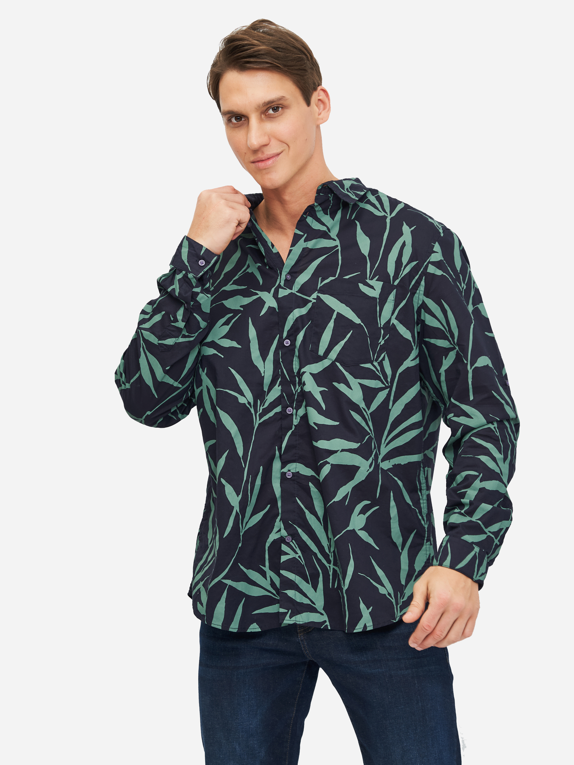 

Рубашка H&M 5016191sm  Сине-зеленая, Рубашка H&M 5016191sm XS Сине-зеленая