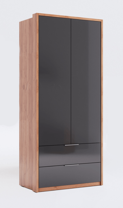 

Шкаф распашной MiroMark Luna 2Ш Дуб крафт/Лава мат Двухдверный без зеркала LN-12-LV