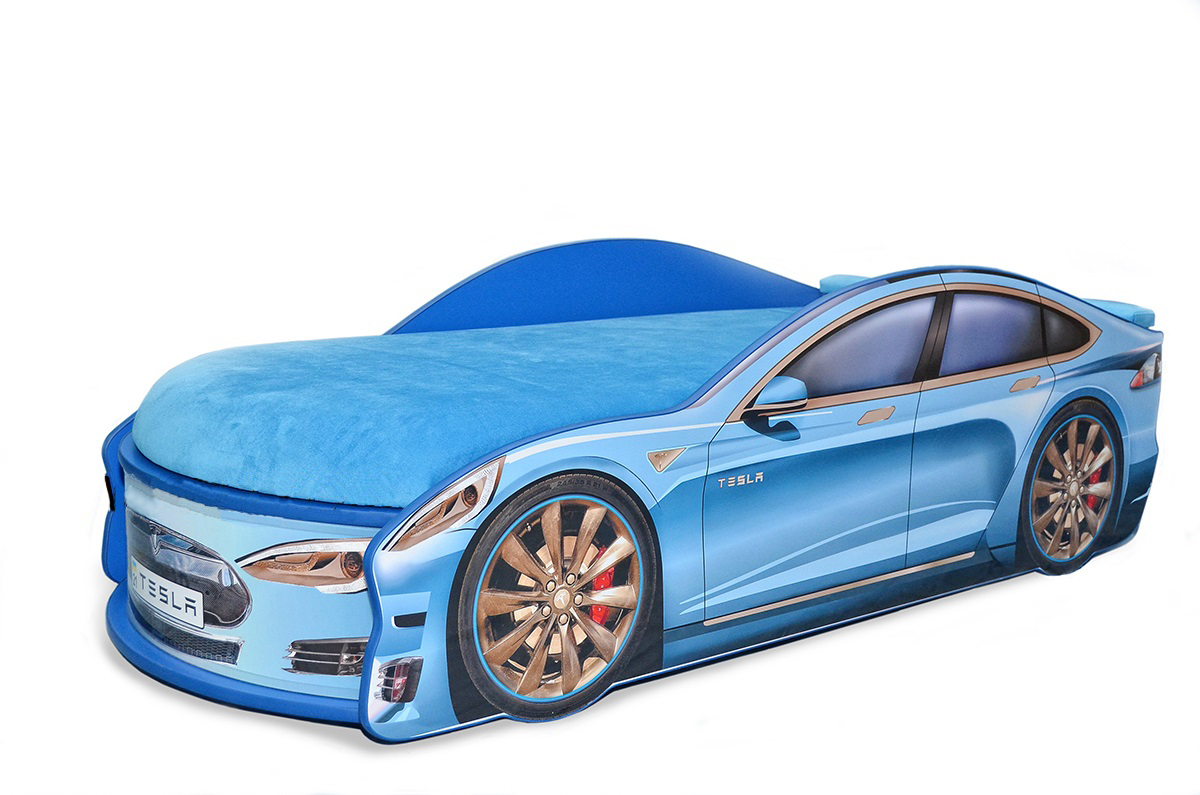

Кровать-машина Avto-UA TESLA синяя с матрасом Стандарт без ПМ 80х180