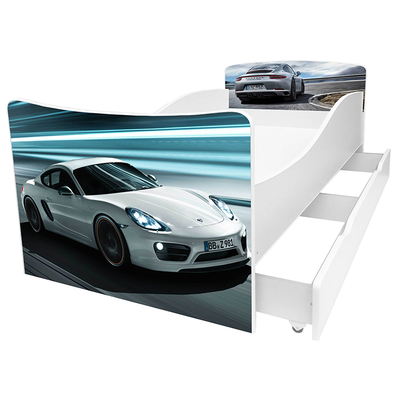 

Детская кровать с ящиком Viorina-deko Kinder-27 Porsche new 70х155