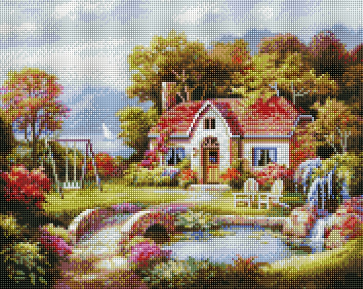 

Алмазна мозаїка "Затишний будиночок" ArtStory 40х50 см Разноцветный 000169666