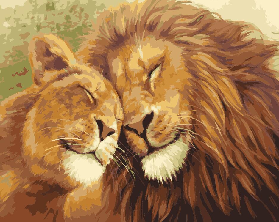 

Картина за номерами "Лев та левиця" ArtStory 40х50 см Разноцветный 000169067