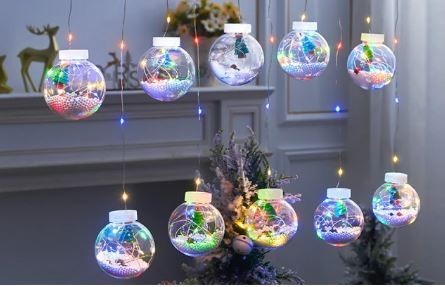 

Новогодняя светодиодная гирлянда (шар с елкой)10шаров 3м. Мульти HIUAN