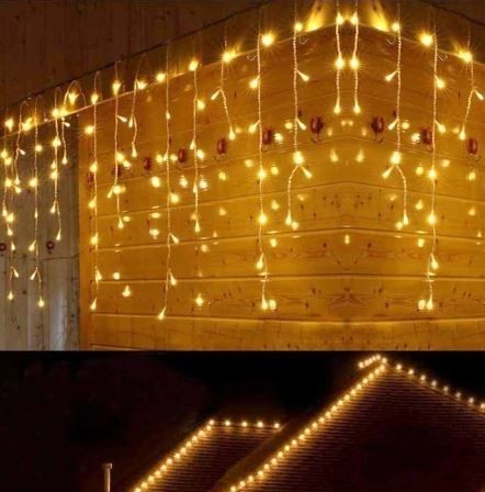 

Гирлянда штора бахрома конус 7м.на0.5м. 320LED, Теплый белый