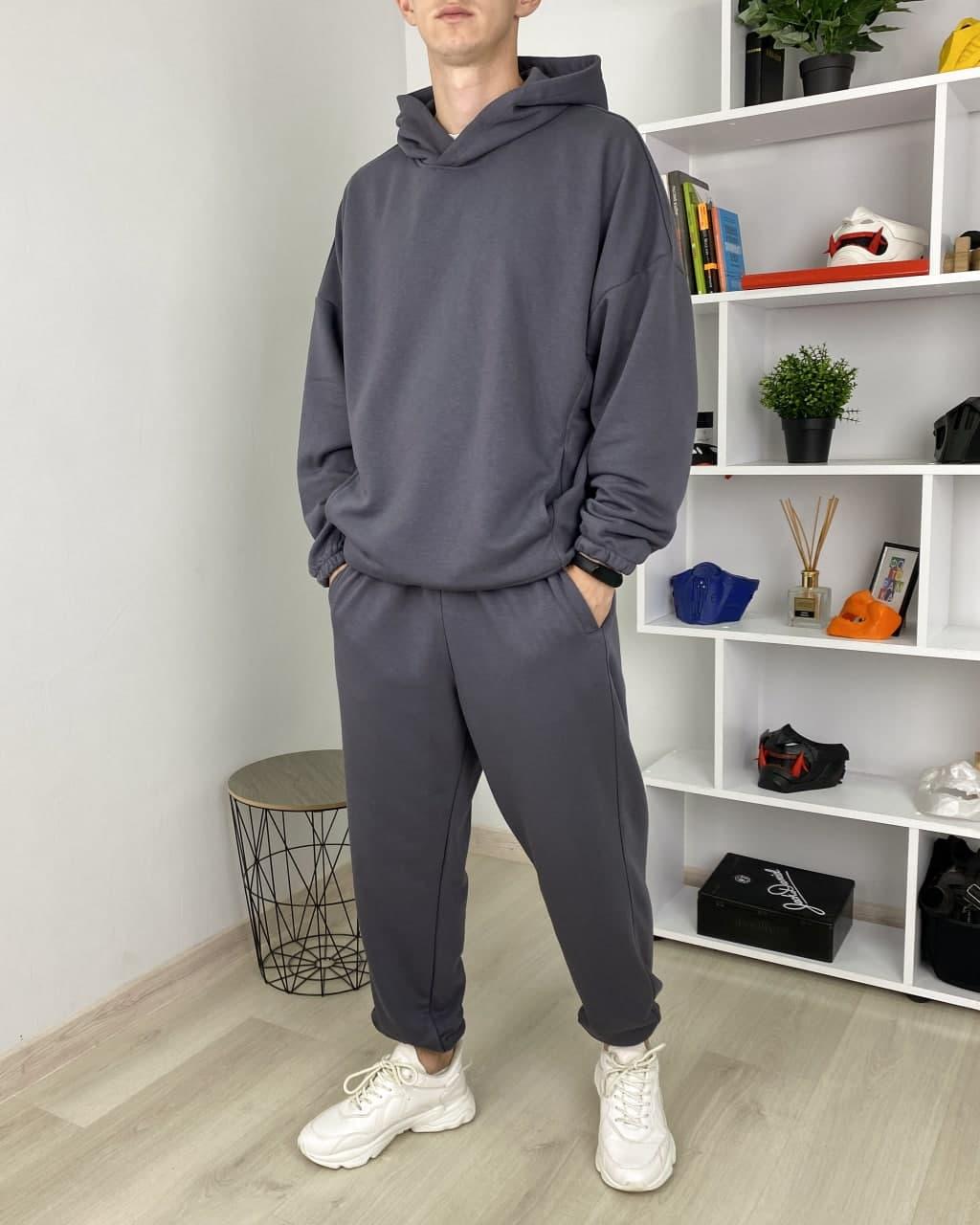 

Спортивный костюм мужской серый сезон Весенний Осенний Оверсайз oversize Тур, Спортивный костюм мужской серый сезон Весенний Осенний Оверсайз oversize Тур XS
