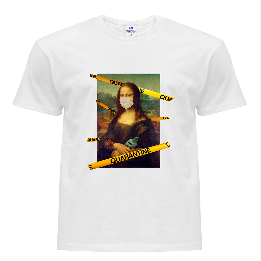 

Футболка женская Мона Лиза в маске «Джоконда» (Mona Lisa in the mask "La Gioconda") (8976-1412) XL Хлопок Белый