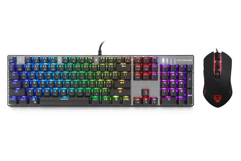 

Комплект (клавиатура, мышь) Motospeed CK888 Outemu Blue (mtck888mb) Silver/Black USB