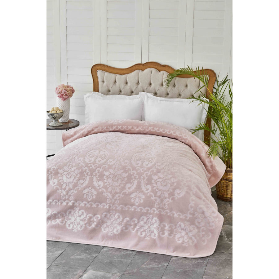 

Плед Karaca Home Rauqel best Pudra 160х220 см турция, полиэстер