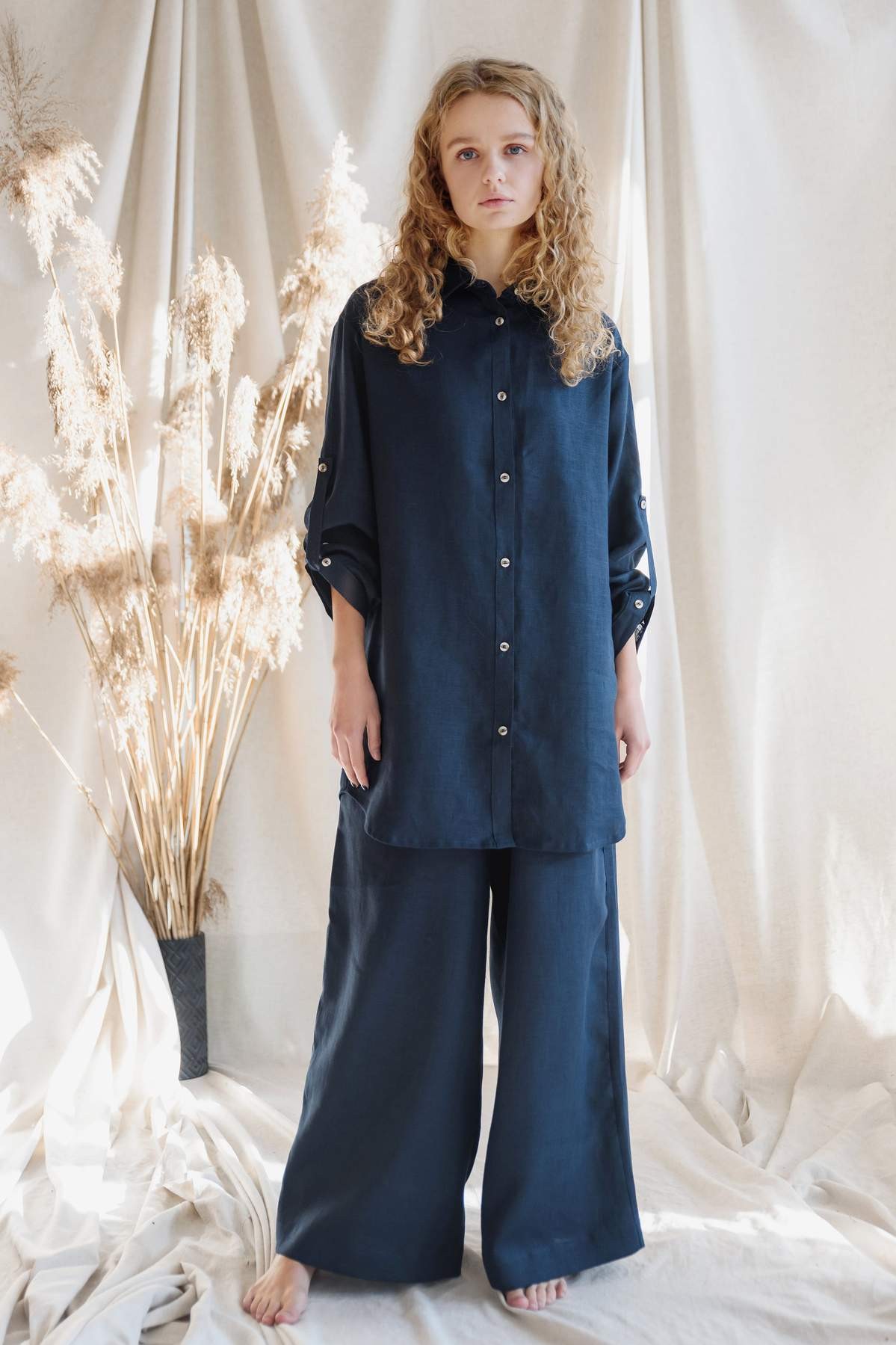 

Льняные брюки для дома Silence 002 Navy blue () Синий, Льняные брюки для дома Silence 002 Navy blue 42(S) Синий