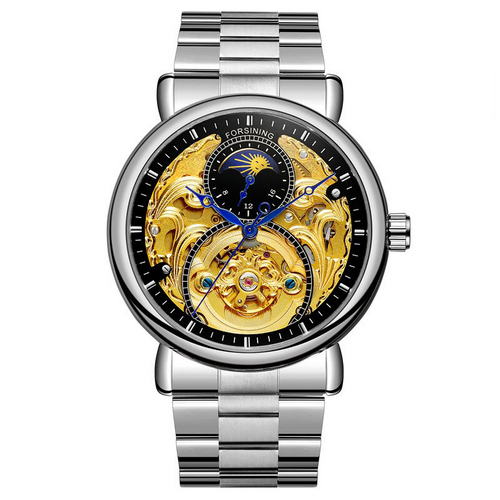 

Наручные часы Forsining 8177 Silver-Gold