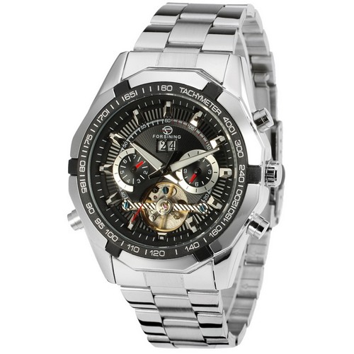

Наручные часы Forsining FSG340 Silver-Black